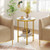 2-Tier Round Coffee Table with Storage Shelf-1 D681-JV13301WH