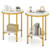 2-Tier Round Coffee Table with Storage Shelf-1 D681-JV13301WH