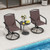 Outdoor Swivel Chairs Set of 2 with High Back and Breathable Seat-Coffee - Color: Coffee D681-NP12157CF-2