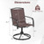Outdoor Swivel Chairs Set of 2 with High Back and Breathable Seat-Coffee - Color: Coffee D681-NP12157CF-2