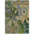 10' X 14' Taupe Blue and Green Floral Washable Non Skid Indoor Outdoor Area Rug N270-562793