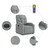 Massage Recliner Chair Light Grey Fabric A949-3205612