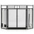3-Panel Folding Wrought Iron Fireplace Screen with Doors and 4 Pieces Tools Set-Black - Color: Black D681-JV10064BK
