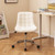 Teddy Fleece Armless Office Chair Makeup Vanity Chair-White - Color: White D681-CB10732WH