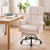 Ergonomic Cross Legged Office Chair Big and Tall Executive Chair with Retractable Footrest-White -  D681-CB11267WH
