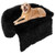 Plush Calming Dog Couch Bed with Anti-Slip Bottom-L - Color: Black - Size: L D681-PU10025DK-L