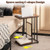 C- Shaped Cat Side Table Cat Tree with Scratching Board-Rustic Brown B593-PV10131
