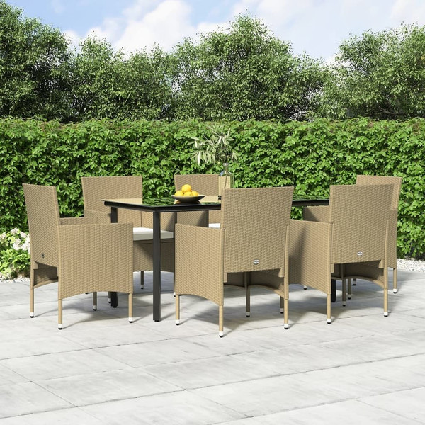  Garden Dining Set Beige and Black A949-3156609