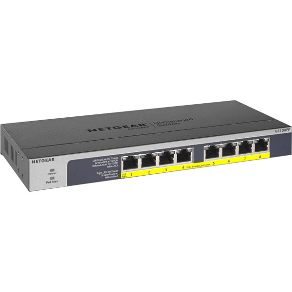 8-Port PoE/PoEplus Gb Ethernet UnMngd C403-TDNET-GS108PP-100NAS