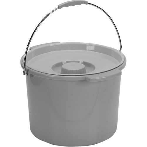 Commode Pail With Lid 12 Quart  Gray B731-1362C