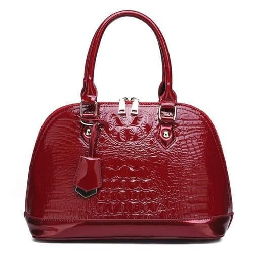 (3 Colors Available) Crocodile Texture Seashell Shape High Fashion Women Handbag/ Shoulder Bag A392-fhbg0273
