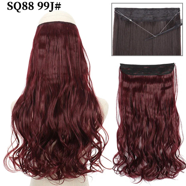 Color: T1B/Red, Stretched Length: 32inches, Ships From: CHINA - Synthetic Natural Wavy No Clip Fish F640-12000029313844432