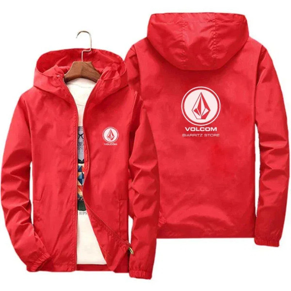 Color: Red, Size: S - Volcom - Men's and Women's Printed Jacket, a casual and comfortable windproof F640-12000044022432610