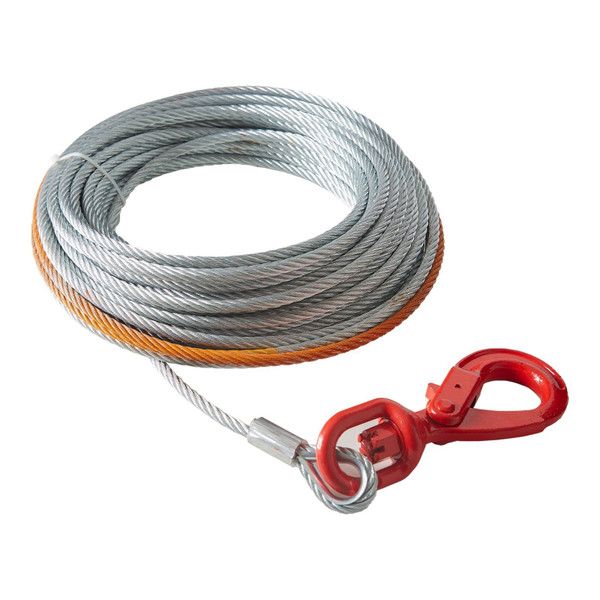  Galvanized Steel Winch Cable, 3/8 Inch x 75 Feet 15,200 lbs Breaking Strength, Wire Winch Rope wit E415-GSJPSTG38INCL0G96V0