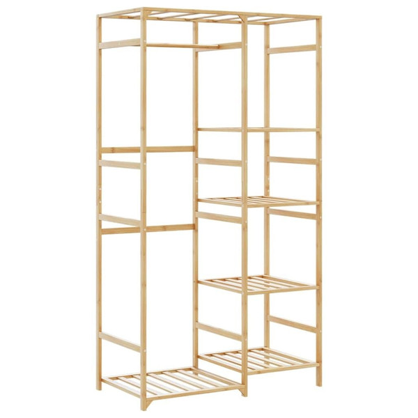 Clothes Rack Natural Bamboo 39.4 in x 19.7 in x 72.6 in A949-4008920