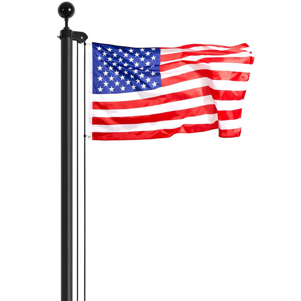  20FT Sectional Flag pole Kit, Heavy Duty Aluminum Alloy in Ground Flag poles for Outside, 3 Displa E415-QGTJTJSFDHS28NKNLV0