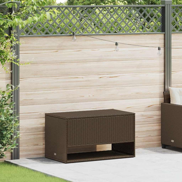 Cushion Box Brown PE Rattan, Powder-Coated Steel A949-4104142