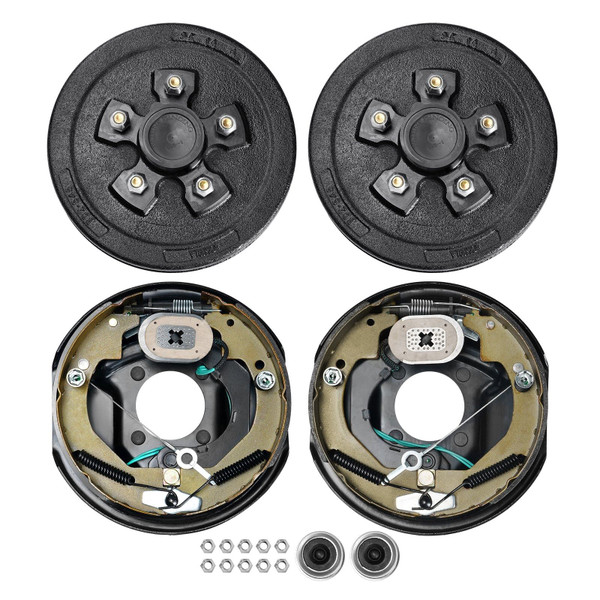  Trailer Hub Drum Kits 5 on 4.5" B.C. with 10" x 2-1/4" Electric Brakes, Self-Adjusting Trailer Bra E415-TCDZCC10225YXT7IHV9