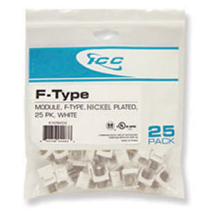 Module f-type nickel plated 25 pk white C403-TDICC-IC107BFCWH