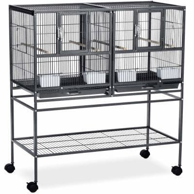 Prevue Pet Hampton Deluxe Divided Breeder Bird Cage with Stand F070 N274-PV01F070