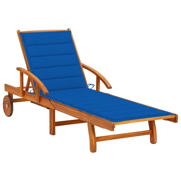  Sunlounger Royal Blue Solid Acacia wood Standard A949-3061612