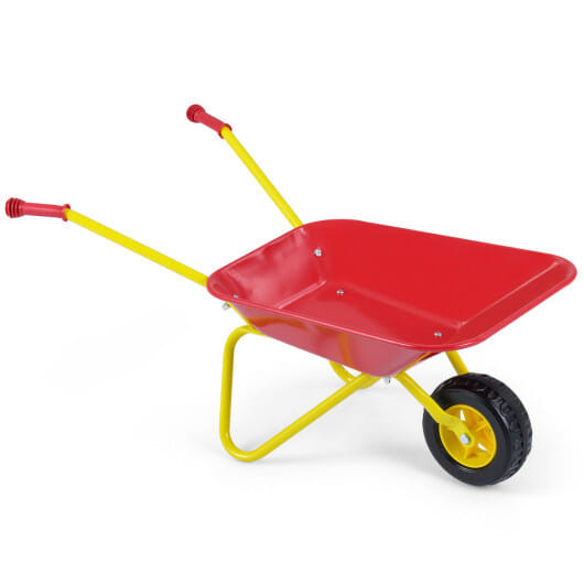 Kids Wheelbarrow with All-Terrain Wheels-Red - Color: Red D681-TP10485RE