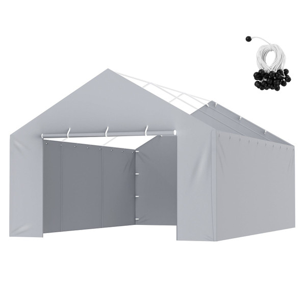 Carport Replacement Canopy Cover Side Wall 13 x 20 ft, Garage Tent Shelter Tarp Heavy-Duty Waterpro E415-CKPB13X20FTH07RMFV0
