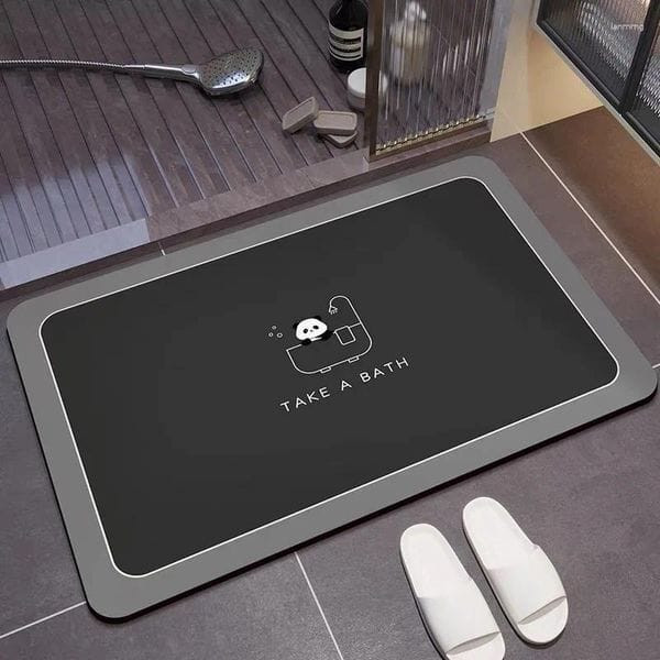 Size: 40X60CM(1.3X2FT - Carpets VIKAMA Diatomite Floor Mats Cartoon Cute Funny Panda Bathroom Non-S Y829-1448434533641670680