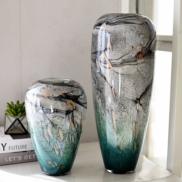 Ink Painting Glass Vase Art Ornament Q119-CJJT2739960