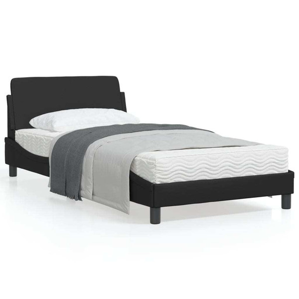 Bed Frame "Dover" Black 39.4"x74.8" Faux Leather A949-373269