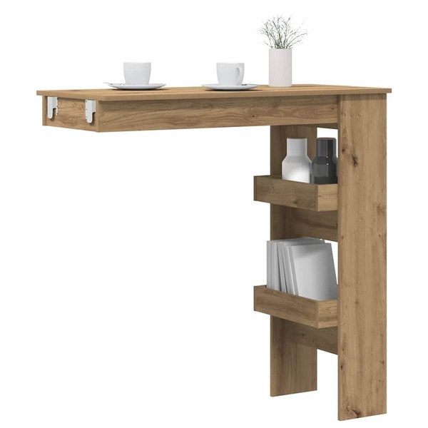  Wall Bar Table Artisan Oak 40.2"x17.7"x40.7" Engineered Wood A949-856861