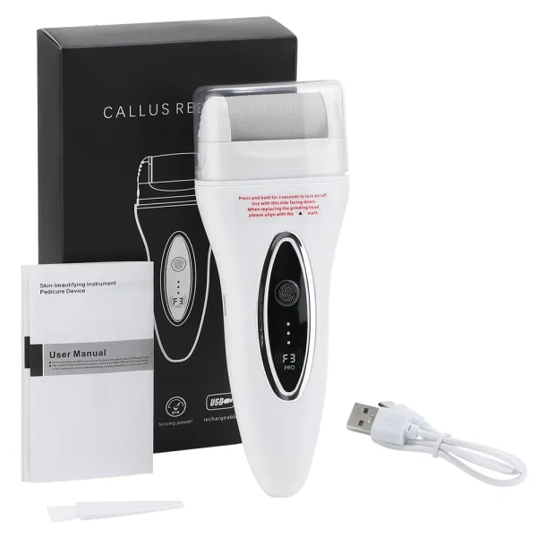 Color: Orange - Electric Foot File Pedicure Machine Callus Remover Rechargeable Foot Heel Cracked D F640-12000043173469939