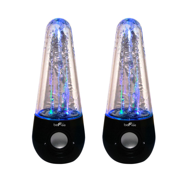 beFree Sound Bluetooth LED Dancing Water Multimedia Speakers in Black D970-BFS-165