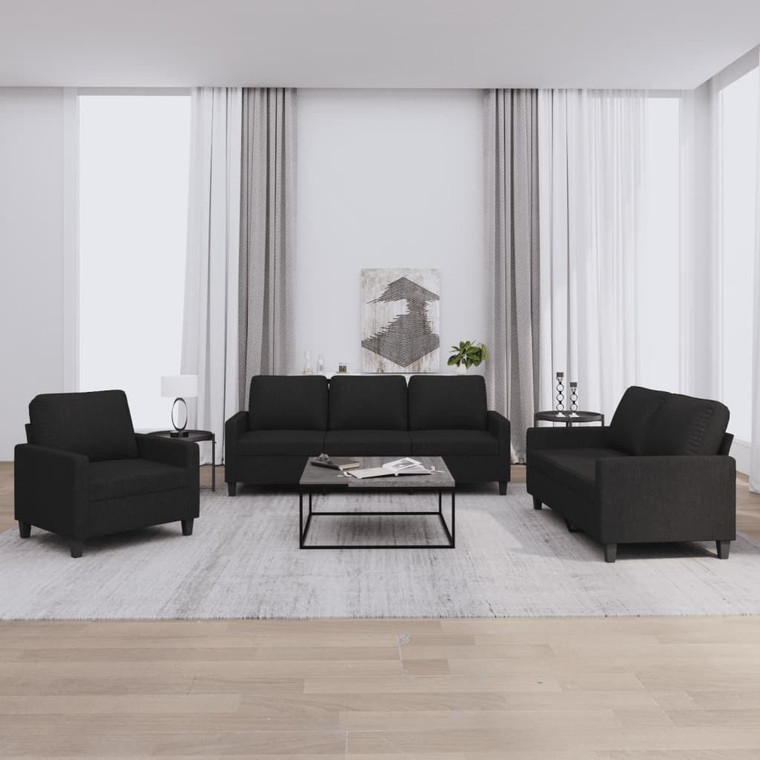 Sofa Set Black 100% polyester, metal, textilene, plywood 3-Piece A949-3201432