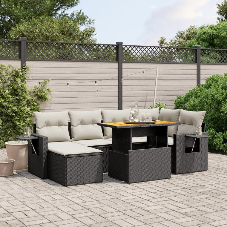  Garden Sofa Set Black, Cream white A949-3275702