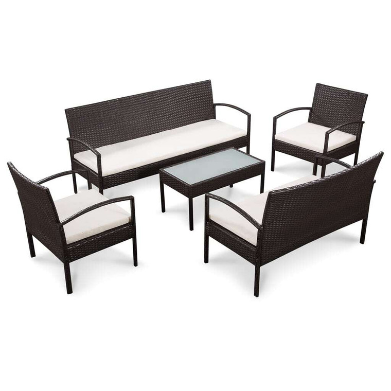  Rattan Sofa Set Brown A949-44184