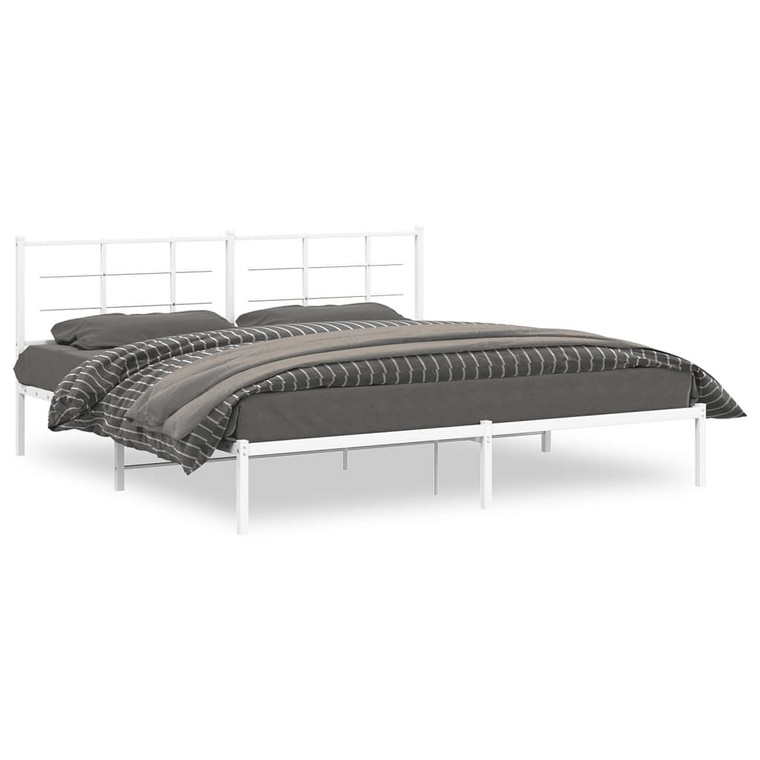  Bed Frame White Powder-coated steel Double Bed Frame A949-355616