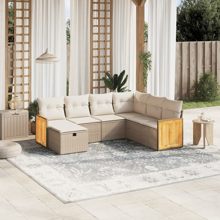  Garden Sofa Set Beige, Cream White A949-3265762