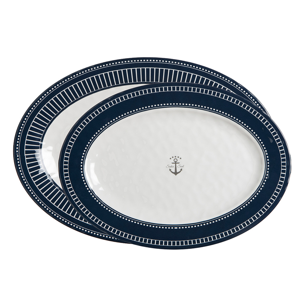 Marine Business Melamine Oval Serving Platters Set - SAILOR SOUL - Set of 2 [14009]