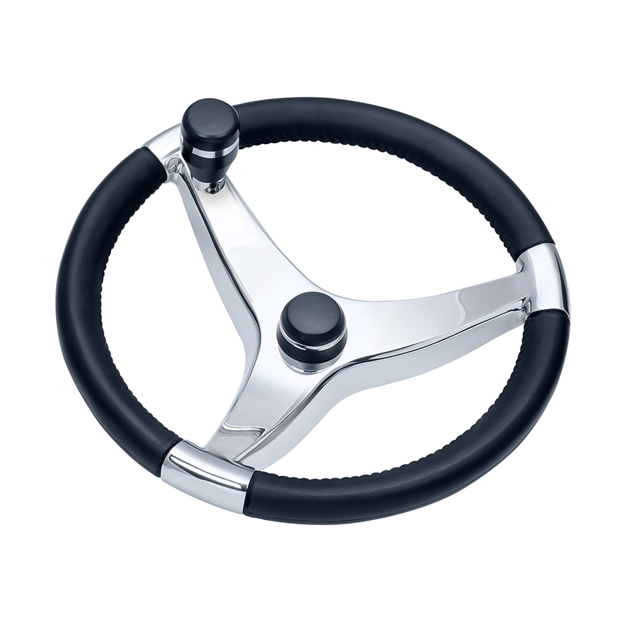 Schmitt Marine Evo Pro 316 Cast Stainless Steel Steering Wheel w\/Control Knob - 15.5" Diameter [7241521FGK]