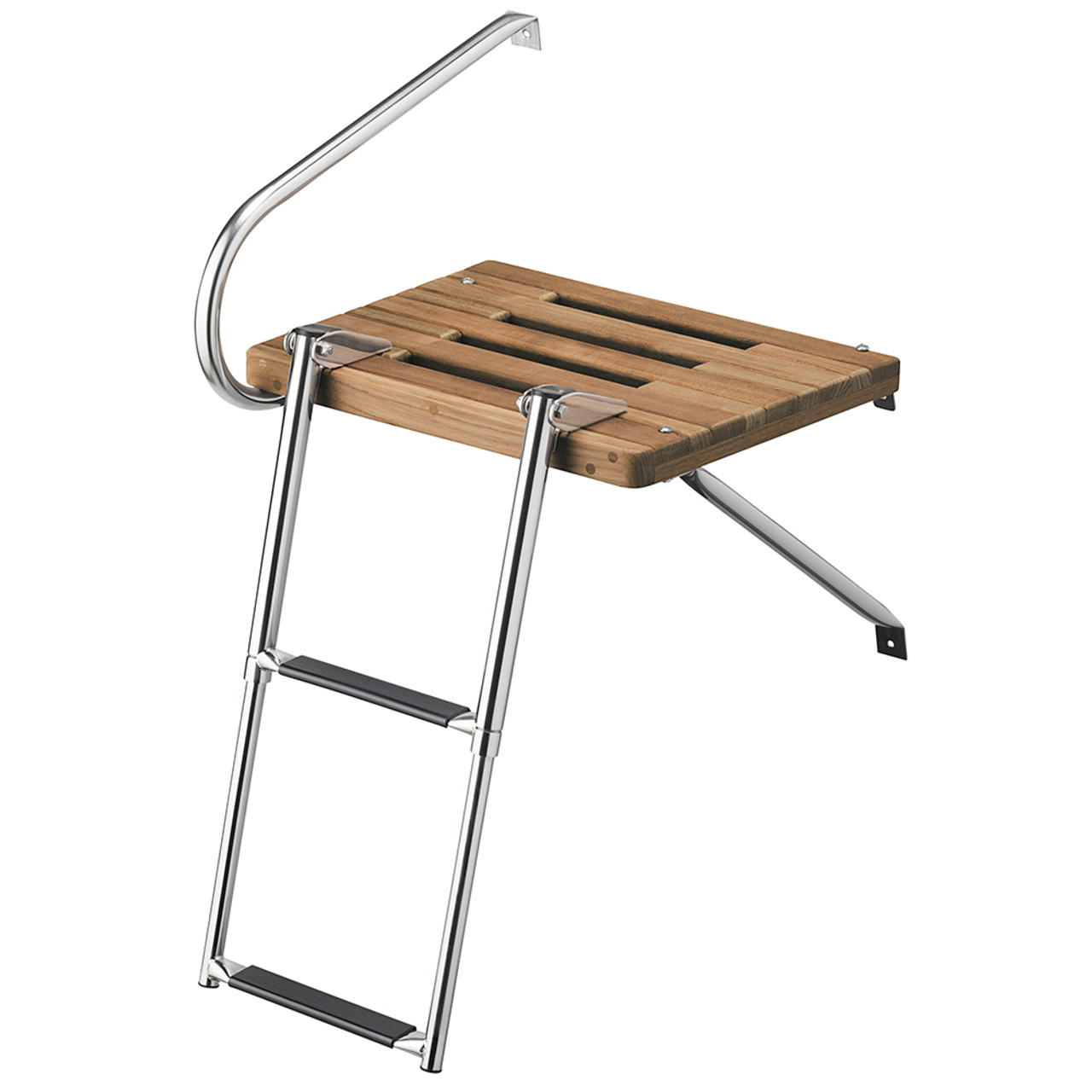 Whitecap Teak Swim Platform w\/2-Step Telescoping Ladder f\/Boats w\/Outboard Motors [68900]