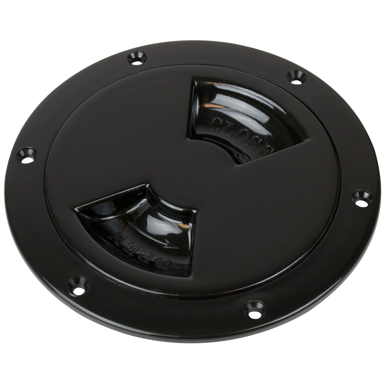 Sea-Dog Smooth Quarter Turn Deck Plate - Black - 4" [336145-1]