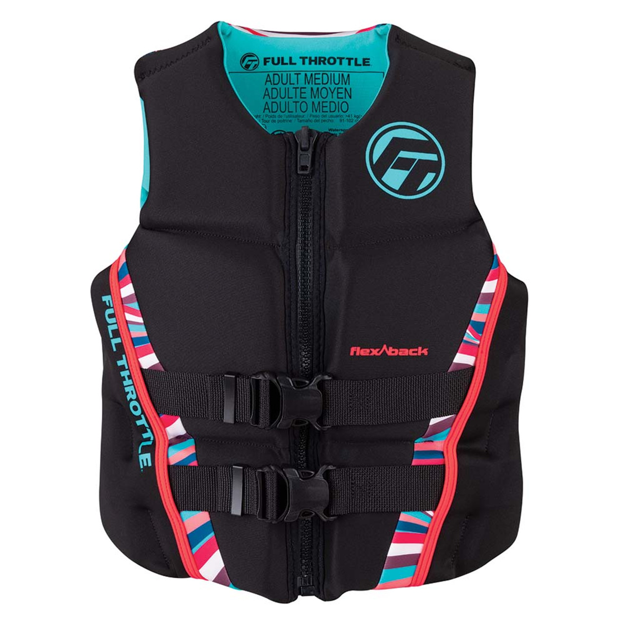 Full Throttle Womens Rapid-Dry Flex-Back Life Jacket - Womens XS - Pink\/Black [142500-105-810-22]