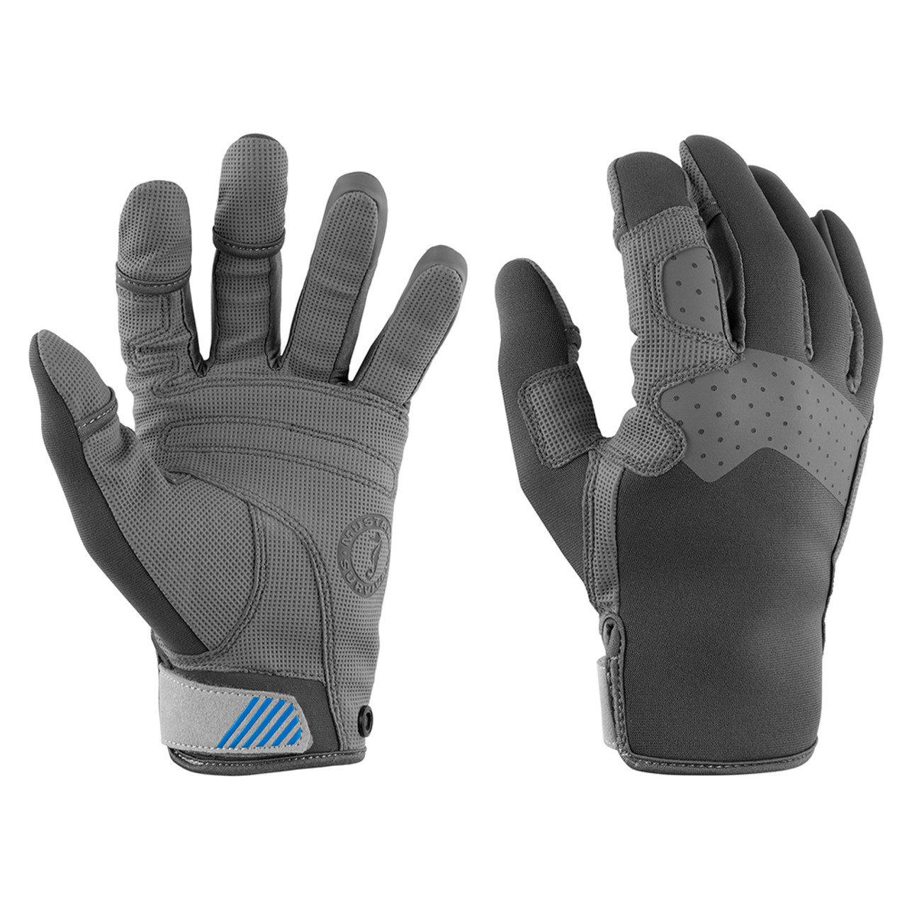 Mustang Traction Closed Finger Gloves - Grey\/Blue - Small [MA600302-269-S-267]