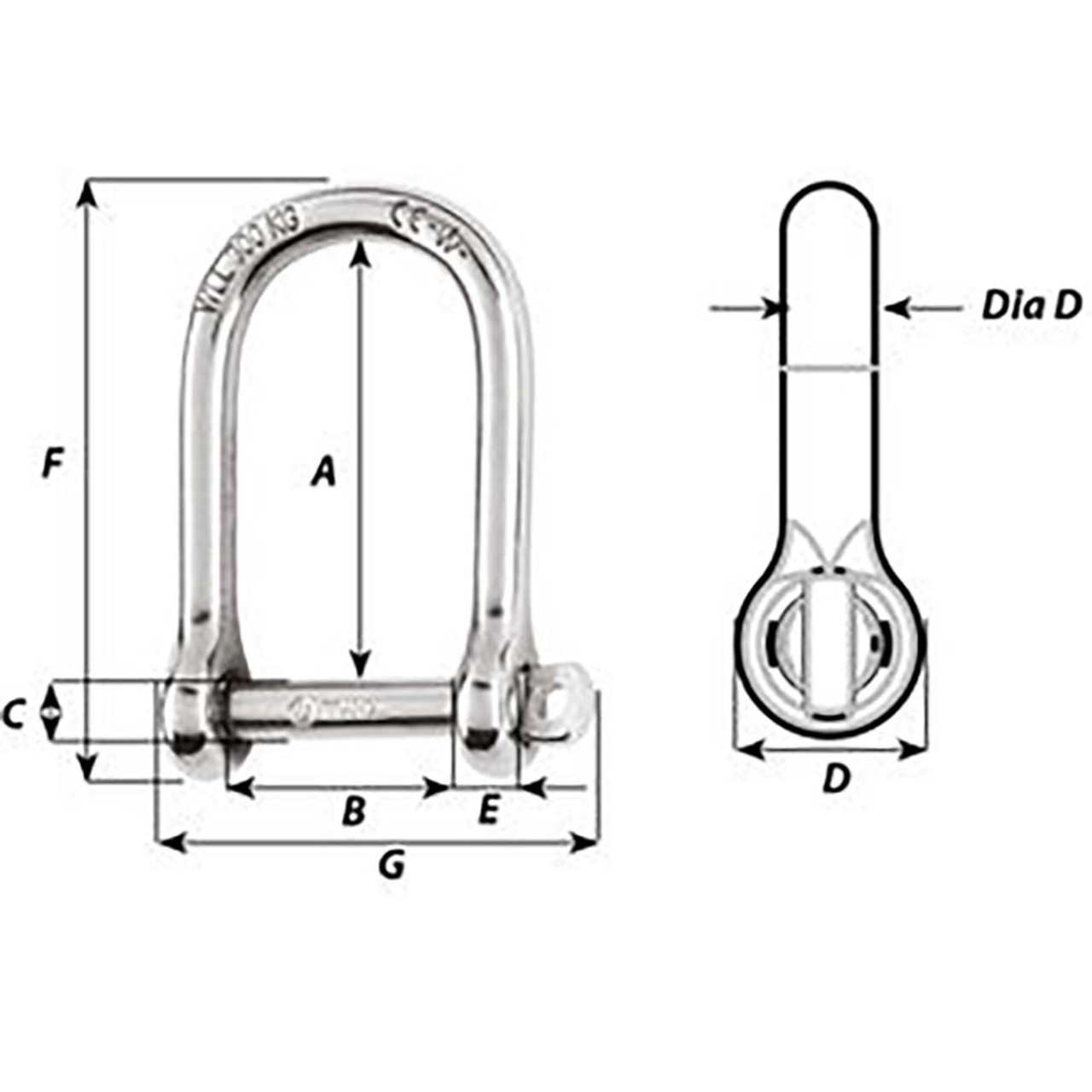 Wichard Self-Locking Large Shackle - Diameter 5mm - 3\/16" [01262]