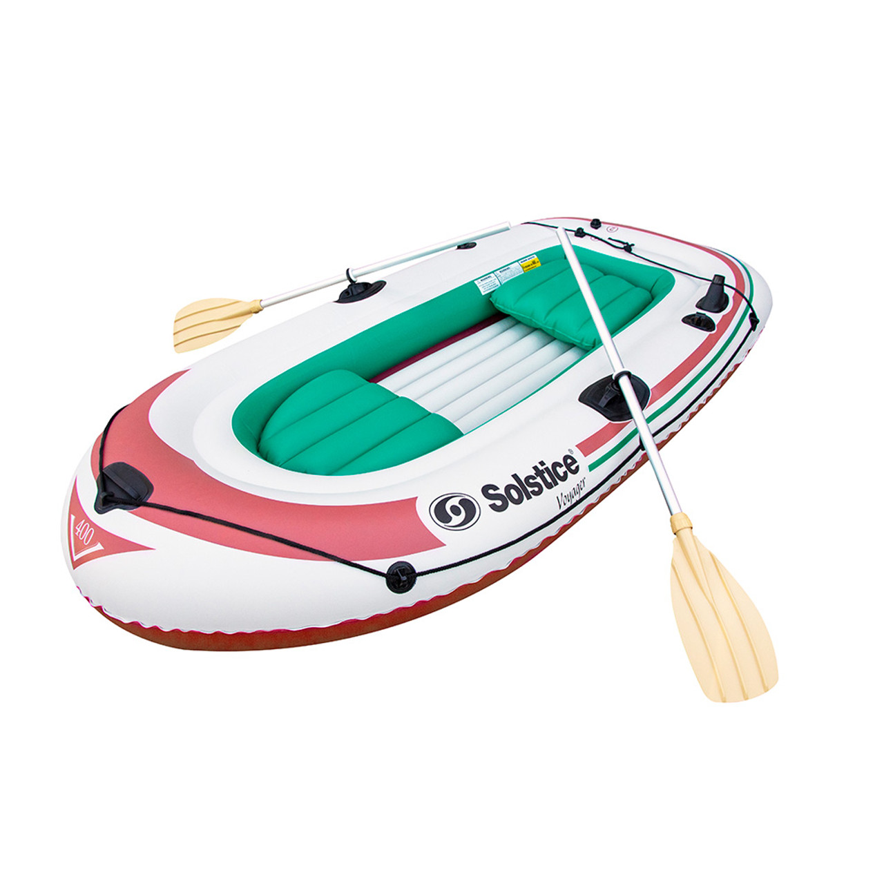 Solstice Watersports Voyager 4-Person Inflatable Boat Kit w\/Oars  Pump [30401]