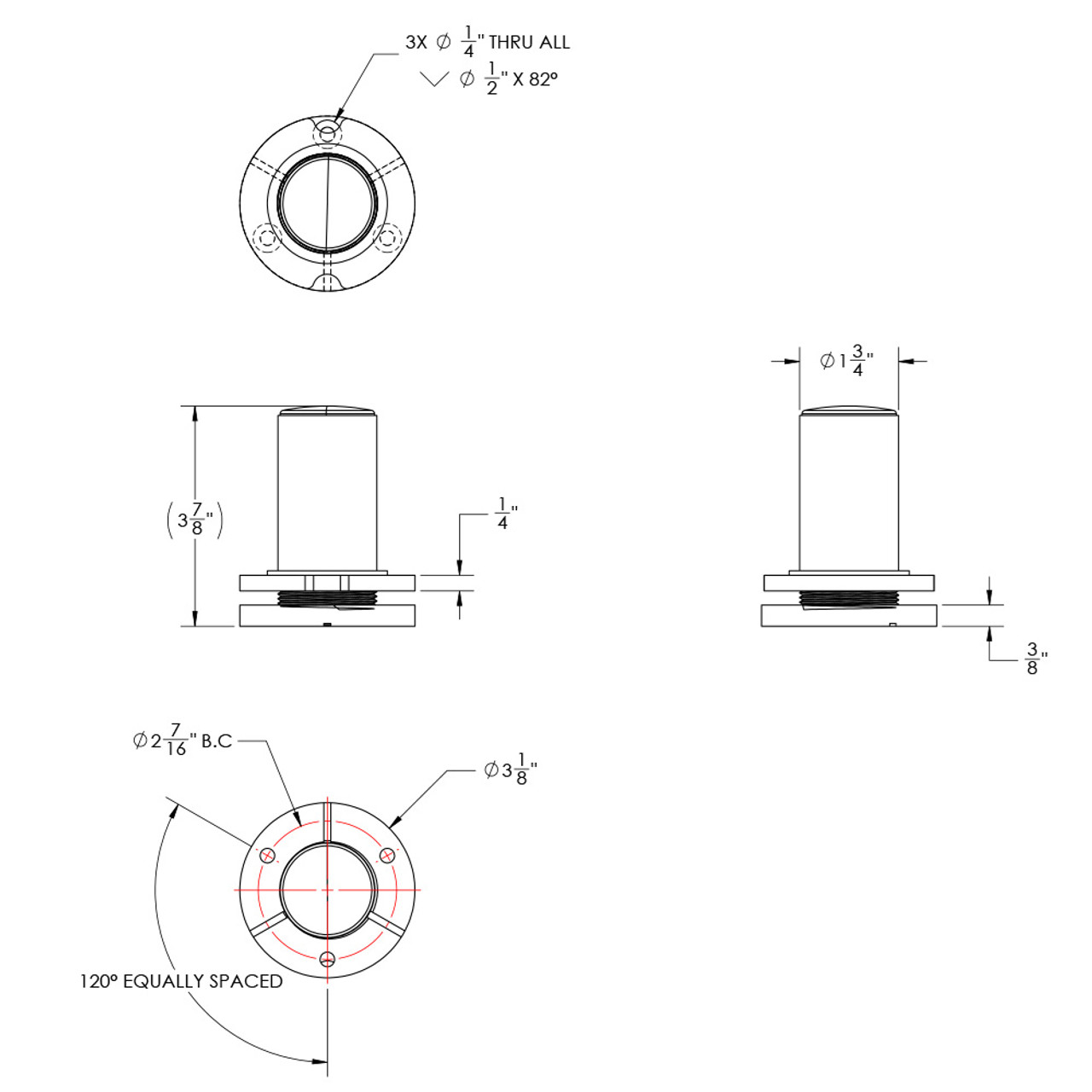 TACO ShadeFin Mini Semi-Flush Mount w\/Backing Plate [T10-4000-11]