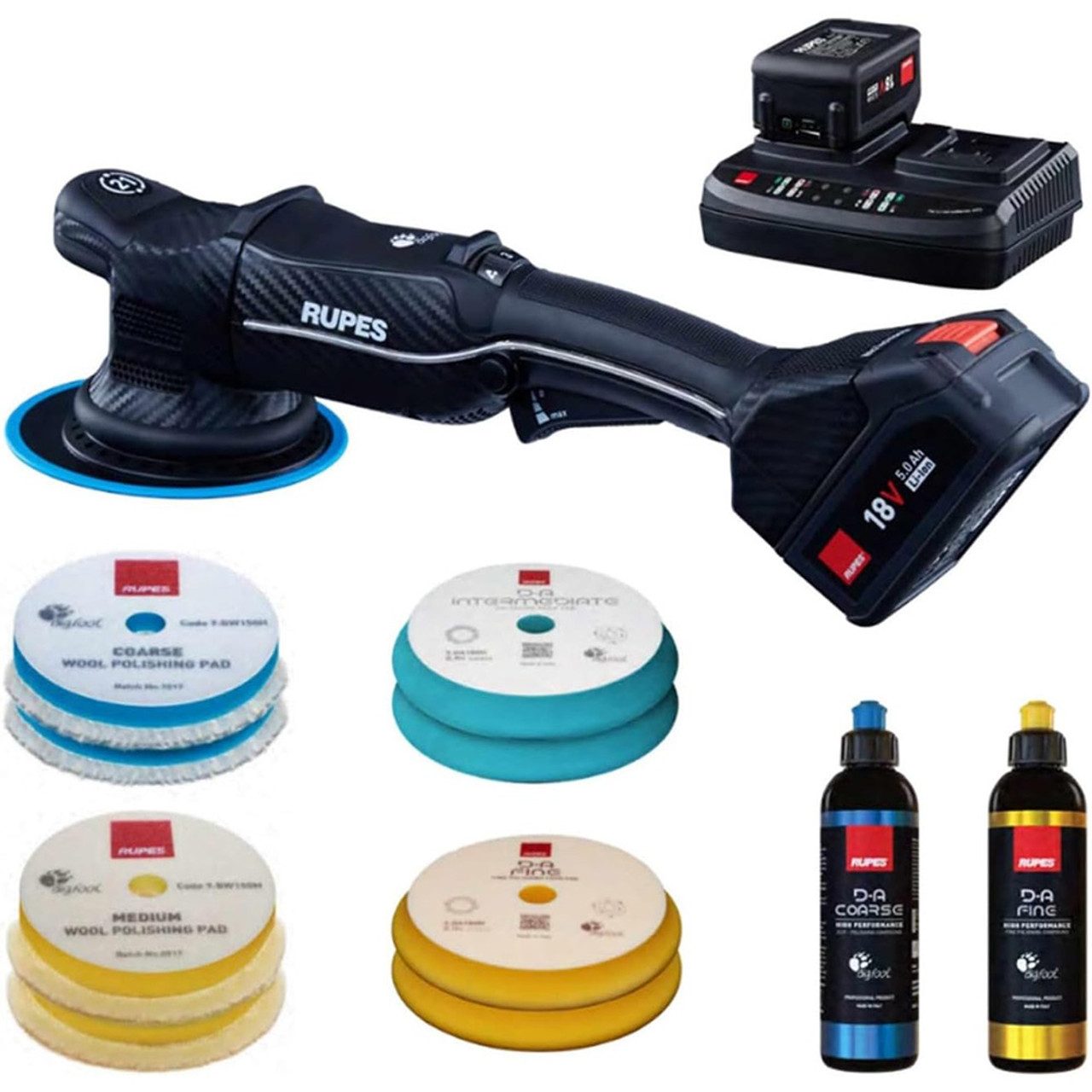 RUPES Random Orbital Polisher Bigfoot HLR21 iBrid Basic Kit [HLR21\/CB2\/BAS]