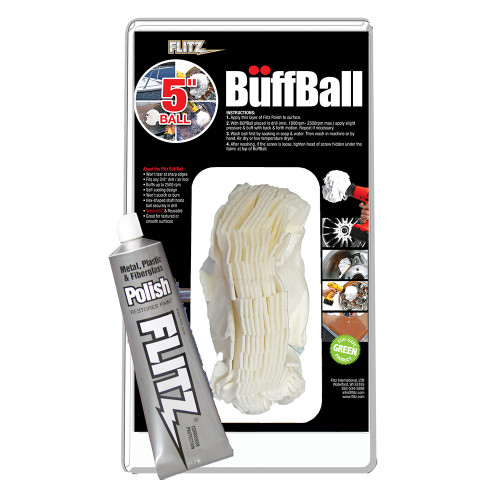 Flitz Buff Ball - Large 5" - White w\/1.76oz Tube Flitz Polish [PB 101-50]