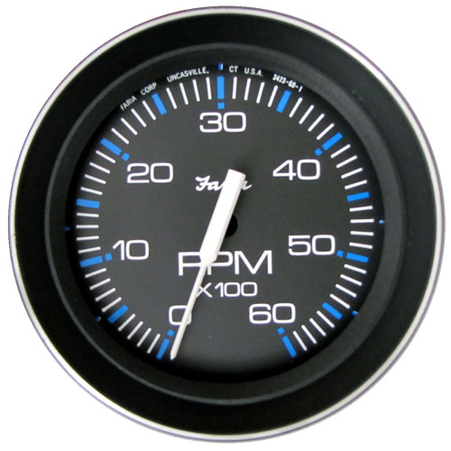 Faria Coral 4" Tachometer 6000 RPM (Gas) (Inboard and I\/O) [33004]